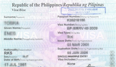 Immigration Visa Requirements Philippines